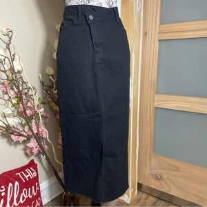 Happily Grey Women's Size 5/26 Front Slit Black Midi Denim Jean Skirt